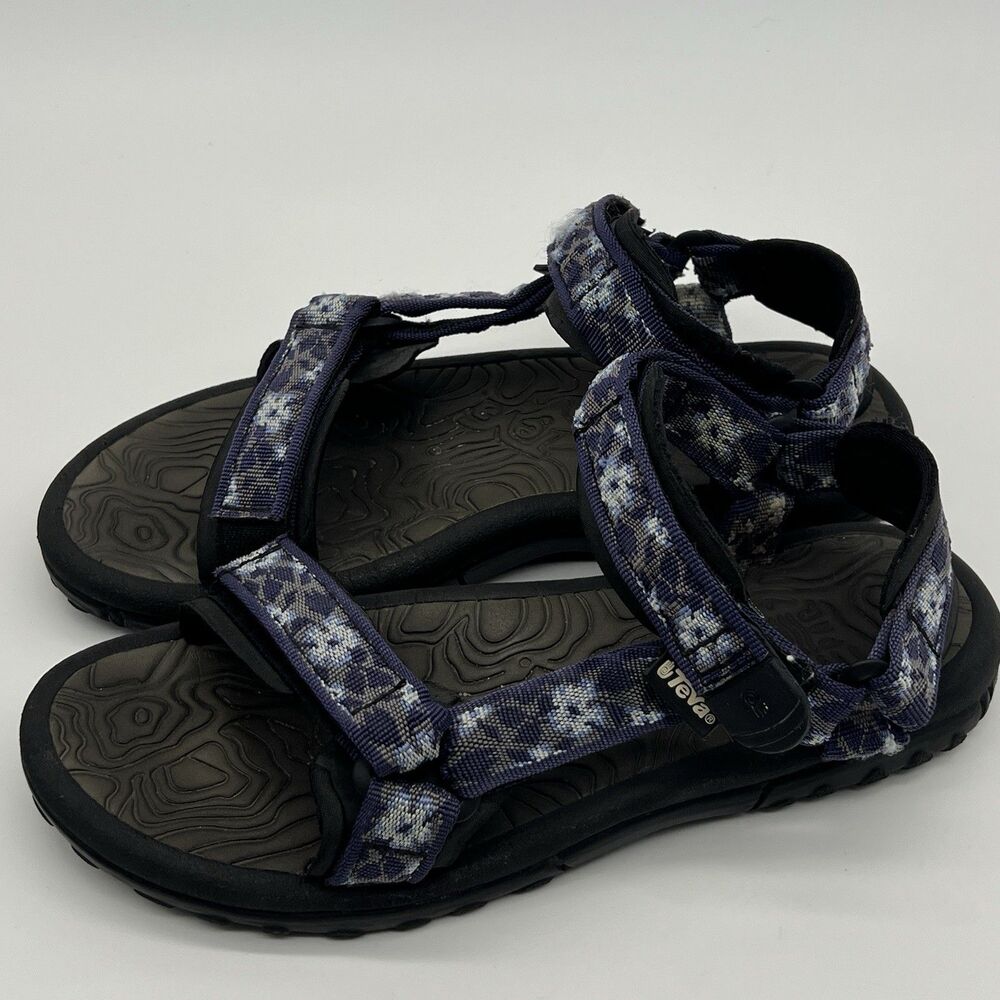 vtg Teva Inversion Womens Sz 8 Navy Blue Floral Waterproof Sport Sandals 1360
